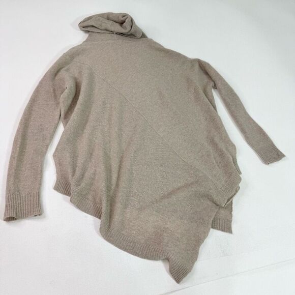 Sea Bleu Sweater Womens Small Cashmere Turtleneck Asymmetical Hem Tan - Picture 6 of 7